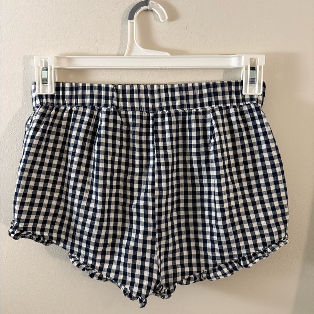 J. Crew High Waist Blue and White Shorts with Chic Design - Picture 2 of 4